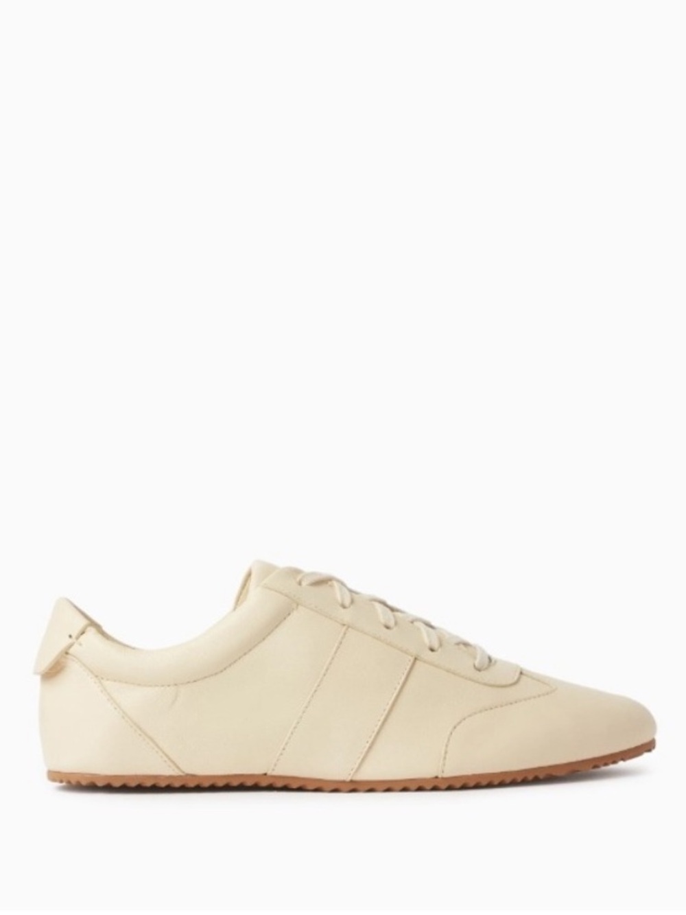 NWT Reformation Terra Slim Retro Leather Sneaker Cream Puff Size 8.5